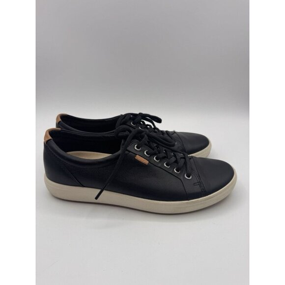 Ecco Sneakers Soft 7 Low Womens Size 9-9.5 Black Casual Walking Lace Up Shoes - Picture 1 of 16